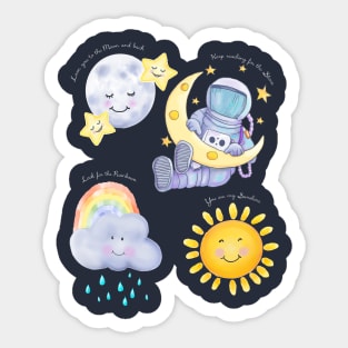 Spaceman with Love Sticker